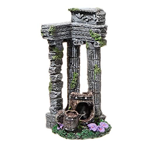 Saim Fish Tank Decorations Aquarium Décor Aquatic Decorative Resin Column Broken Corner Ornaments for Fish to Play, Hide, Swim