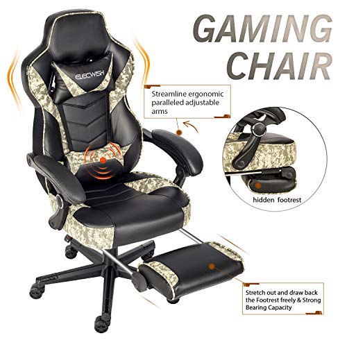 ELECWISH Gaming Chair Ergonomic High Back Racing Style with Adjustable