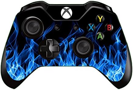 Gebaisi Vinyl Skin Sticker Protector for Microsoft Xbox One Controller Blue Fire