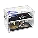 d'Moda Designs Crystal Clear Acrylic, Deluxe Deep Drawer Makeup and Jewelry Organizer with 2 Deep Storage Drawers for Lipstick, Brushes, Nail Polish, Compacts and Cosmetics