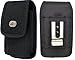 FOR CAT S30 Vertical Rugged Canvas Case Cover Holster with Fixed Belt Clip and Belt Loop * Fits phone w/ Single Layer Case on it *