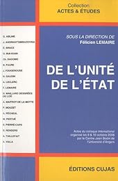 De l'unité de l'État