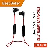 StarryBay Ultra Lightweight Bluetooth Headphones - L06 Bluetooth V4.1 Sweatproof Magnet Stereo Earbuds for Handsfree Sports Headset for iPhone and Android (red-black )