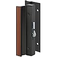 Prime-Line C 1003 Black Aluminum, Sliding Door Handle Set with Hook Lock (Single Pack)