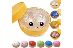 2026 Upgrade Glitter Dumpling - Dumpling Squishy Glitter, Dumplings Stress Ball for Playing, Party, Alone (White-B)