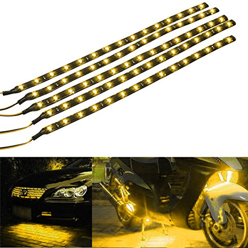 E Support 5Pcs 30cm 15 Leds SMD Waterproof Flexible Yellow Light Strip Bar car Light Flexible Strip - Thumbnail 6