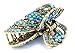 Vintage Blue color Swarovski Crystal Butterfly Hair Claw Clip 89