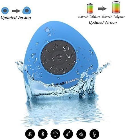 Bluetooth Shower Speaker, GearDawn Water Resistant-Portable-Handsfree bluetooth speakers, Upgraded LiPo-600Mah Battery [6Hr+ PlayBack] with Dedicated Suction Cup Compatible with all Bluetooth devices