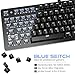 Hhusali Mechanical Keyboard with Blue Switches, LED Backlit 104-Key Gaming Keyboard