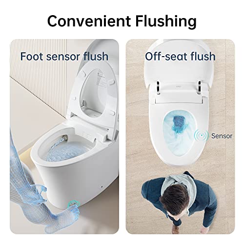 EPLO Smart Toilet,One Piece Bidet Toilet for Bathrooms,Modern Elongated