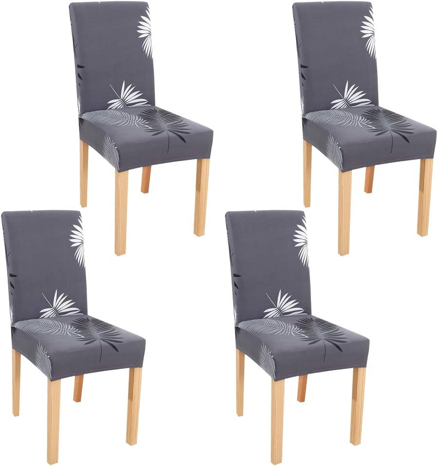 Dinning Chair Cover,BS Super Stretch Soft Fabric Washable Removable Chair Covers Slipcover Seat Protector for Home Decor,Dining Room,Hotel,Ceremony,Banquet,Wedding Party(4Pack, D Pattern)
