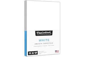 White Card Stock - 11 X 17 in 80 Lb. Cover Smooth (218gsm) - 50 Sheets by Superfine Printing Inc.