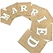 OZXCHIXU Jute Burlap Just Married Bunting Banner Vintage Hessian Flag for Wedding Party Decoration Favor