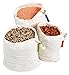 Colony Co. Reusable Bulk Food Bags, Set of 6 - Assorted Sizes, Certified Organic Cotton Muslin, Tare Weight Label, Washable, Double-Drawstring Design, Recyclable Packaging, Zero Waste