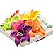 FLOWER 30pcs/lot Artificial Silk Orchid Heads for Wedding Decoration DIY Wreath Gift Scrapbooking Craft Supplies Fake (Purple)
