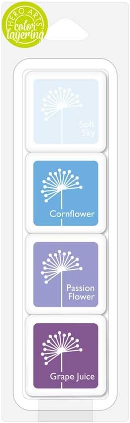 Hero Arts AF397 Layering Ink Cubes, 4-Piece, Hydrangea