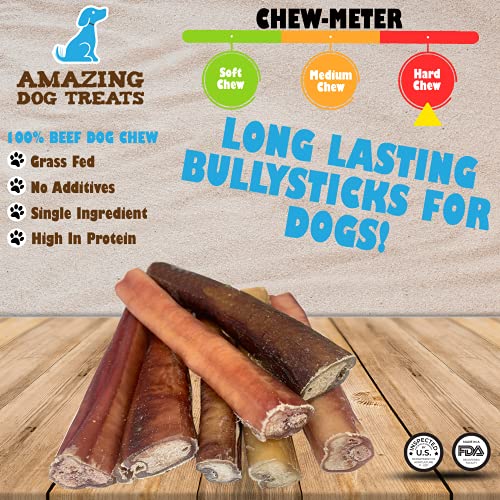 Bully Sticks 6 Inch [Extra Thick 5 Pcs/Pck] Premium Bully Stick Dog