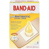 Band-Aid Brand Adhesive Bandages Plus Antibiotic, X-Large, 8 Count