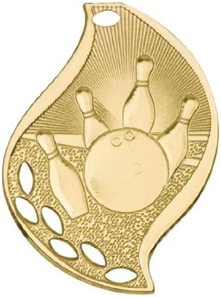 Trophy Cruch Custom Bowling Medal and Ribbon - Lamp Series