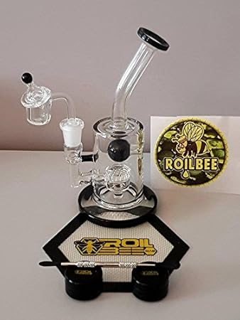 roilbee schwarz DAB Rig 4 mm Quarz-Banger Ti Dabber DAB Matte und Silikon Töpfe