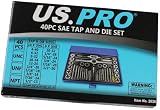 US PRO 40pc Metric Tap and Die Set Alloy Steel Pitch Gauge M3-M12 2620 view 3