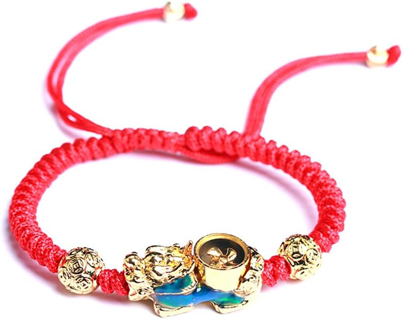 New Year Lucky Red String Braided Golden Pig Wealth Pixiu Charm Bracelets Fashion Jewelry Gift
