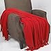 Home Soft Things Red Throw Blanket Knitted Tweed Throw 50'' x 60'', Chili Pepper, Super Soft Cozy Warm Comfortable Breathable Throw for Living Room Chair Couch Bed Sofa Bedroom Home Décor