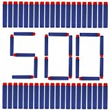 Nerf Darts Soft Foam Nerf Bullets 500 PCS Refill Pack for Nerf N-Strike Elite Series Blasters Toy Gun - Blue with Storage Bag