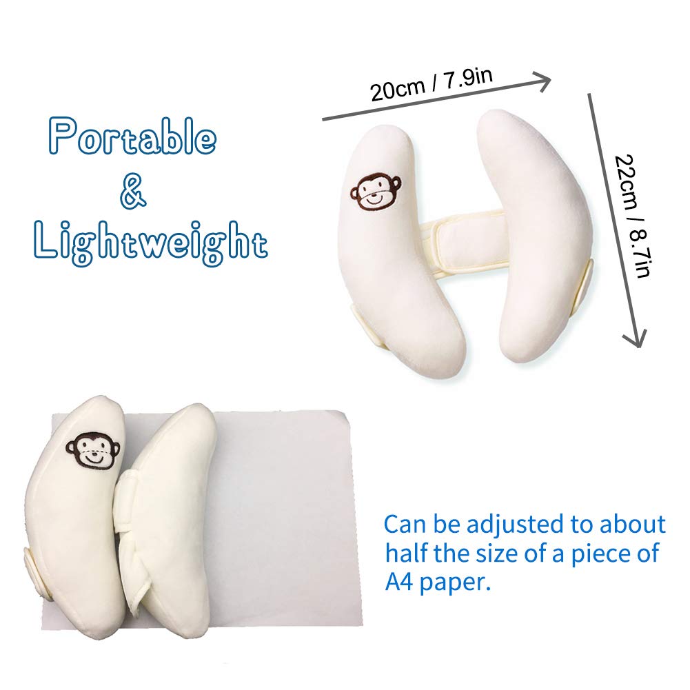Adjustable Travel Pillow for Infant, Portable Head Support for Car Seats for Newborn, Head Support Pillow for Baby, Headrest Pillows for Cars, Rest Baby's Head Comfortably