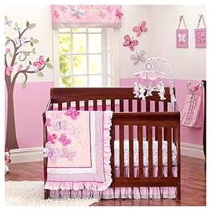 purple butterfly crib bedding