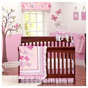 Amazon.com: Brandream Butterfly Floral Crib Bedding Sets ...