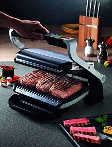 Tefal GC712D12 Optigrill+ Grille Electrique Aluminium Gris/Noir 36,5 x 34,5 x 18 cm