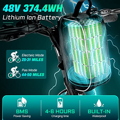 Vivi Electric Bike 500W, 26" Ebike for Adults,Electric Bike Step Through with Removable 48V