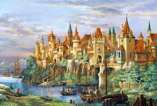 Diy oil painting, paint by number kit- Venice port 16 20 inch.
