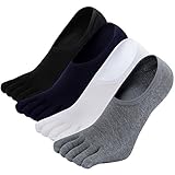 Mens No Show Toe Socks Running Five Finger Cotton Ankle Socks