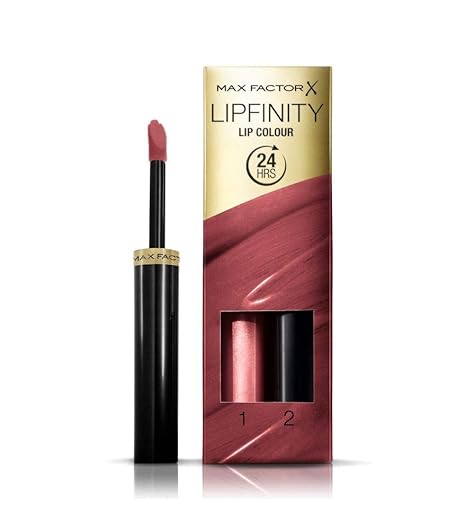 Max Factor Lipfinity Lip Colour Frivolous 108 – Kussechter Lippenstift mit 24h Halt ohne auszutrocknen, mit intensiver Farbab