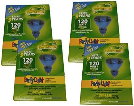 Set of 4 Earth Bulb CFL 23 Watt=120 Watt Energy Efficient Blue Light Bulb PAR38