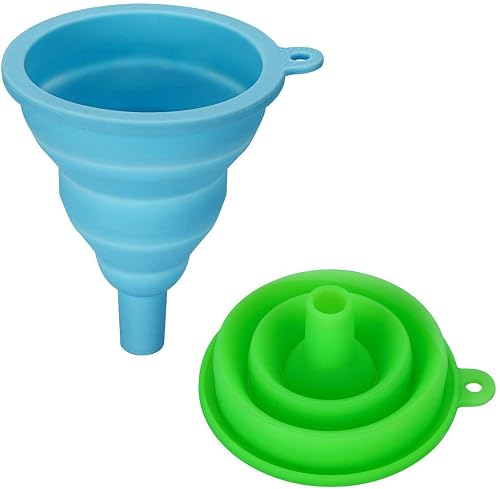 INMAKER Collapsible Funnel Set, 2 Pack, Large, Silicone Foldable Funnel ...