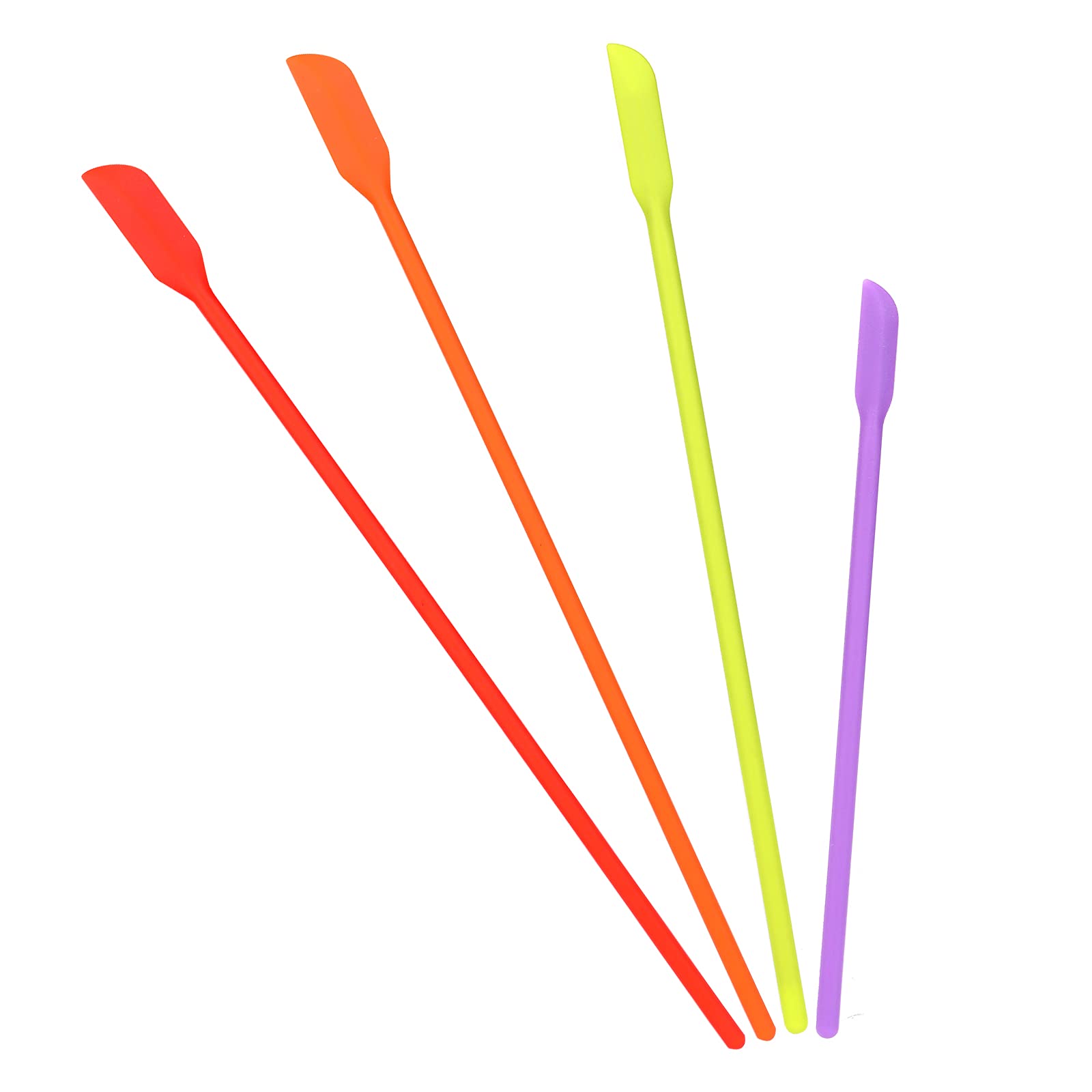 SAVITA Set of 4 Colourful Mini Spatula Multifunctional Silicone Scraper Make-Up Spatula Kitchen Scraper for Slim Pot Bottles Slim Bottles Cosmetics Narrow Can