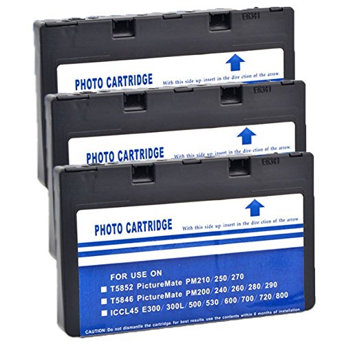 Tyjtyrjty 3x Compatible Ink Cartridge T5846 suit For PictureMate 200 240 260 280 290 PM240 PM225 PM300 inkjet printer