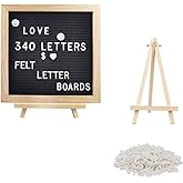 WZLL.SLSP Felt Letter Message Board 340 Letters,Letter Board Sign with Stand, 10X10 Inch for Baby & Pregnancy Announcement Sign,for Party Home Decor
