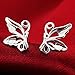 Acxico 50% Sterling Silver Little Cute Hollow Out Butterfly Stud Earrings