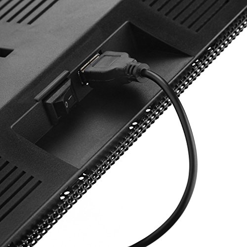 AICHESON Laptop Cooler, 4 Quiet Laptop Cooling Fan 2 USB Ports Lap Desk Air Cooling Pad with LED Light Notebook Cooler Stand for Hp Dell Lenovo Sony Alienware Asus Acer Toshaba 10"-15.6" PC