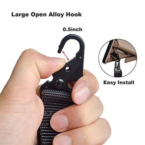 LANHE TACTICAL 550 Paracord 2 Point Rifle Sling Gun Strap with Shoulder Pad Adjustable Two Point Sling (HK style Clip) - Thumbnail 2