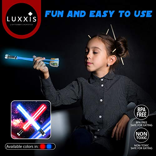 Lightsaber Light up LED Chopsticks Multi function for Star Wars Theme Party Fun Gift Set [2 PAIR - RED AND BLUE SET] - Thumbnail 7
