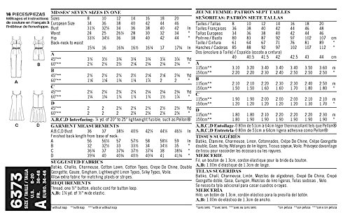 NEW LOOK 6373 Misses' Jumpsuit or Romper and Dresses Sewing Kit, Size A (8-10-12-14-16-18-20)