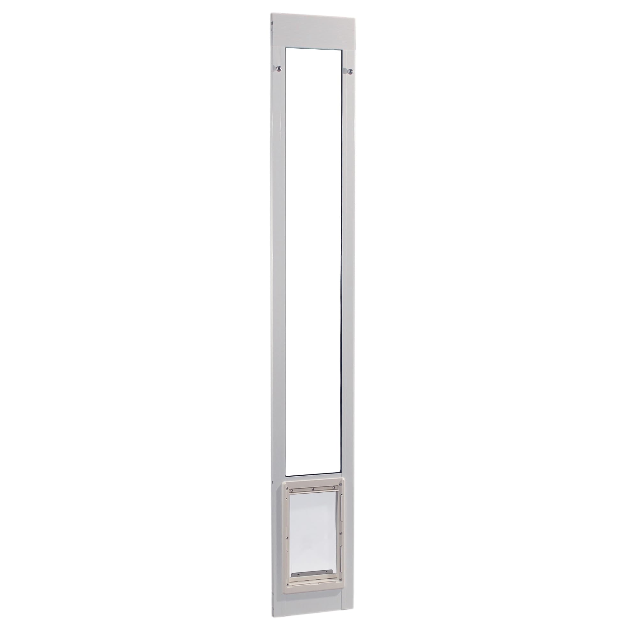 Photo 1 of Ideal Pet Products Aluminum Pet Patio Door, Adjustable Height 77-5/8" to 80-3/8", 7" x 11-1/4" Flap Size, White