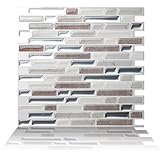 Tic Tac Tiles Anti-Mold Peel and Stick Wall Tile in Como Pebble (10 Tiles)