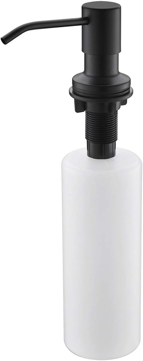 APPASO 17-Ounce Kitchen Dish Soap Dispenser Matte Black - Large Capacity - 500ml Bottle Built in Hand Sink Pump, Sink Soap Dispensers Replacement-3.15 Inch Threaded Tube