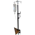 UISKOOPW Table IV Pole, Portable IV Poles for Travel, Foldable IV Pole Stand Portable Adjustable Pole Stand Feeding Tube Holder with 4 Hooks for Wheelchairs Beds Nursing Clinic Home Care Travel